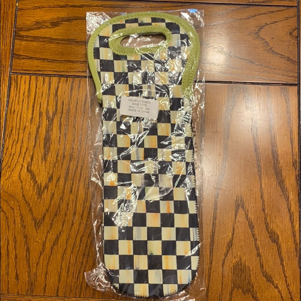 Mackenzie Childs courtly check wine tote
